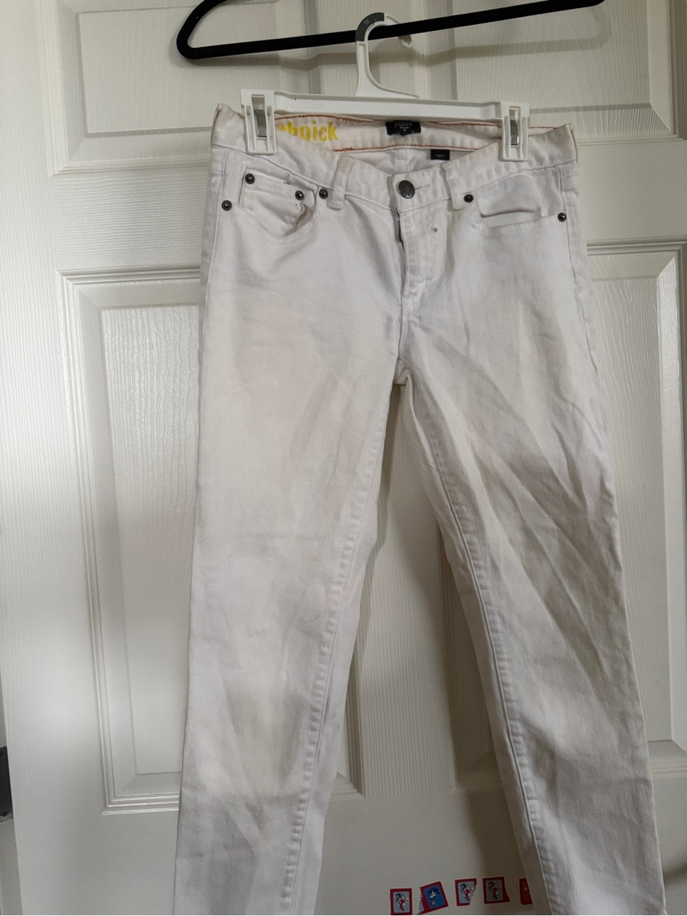 White Womens Slim Straight Jeans